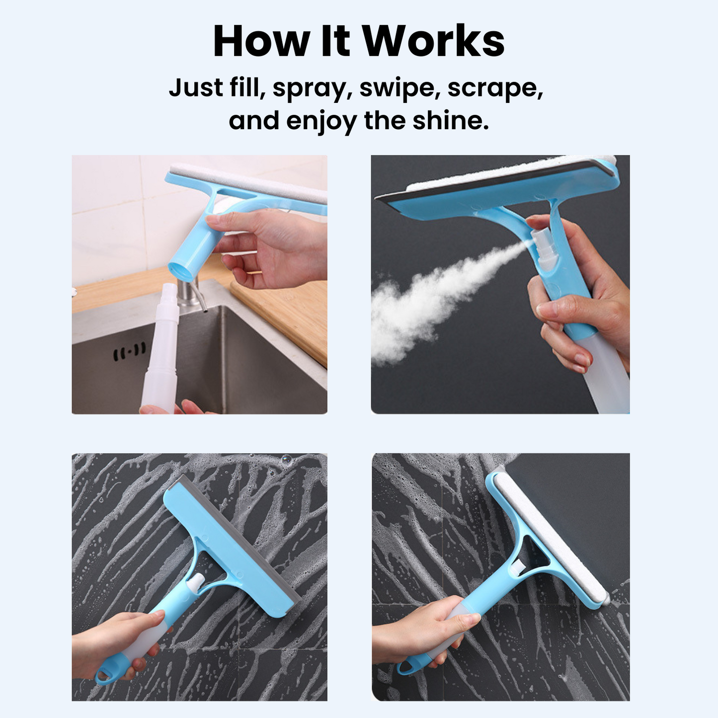 GlassMate - Spray, Wipe & Squeegee