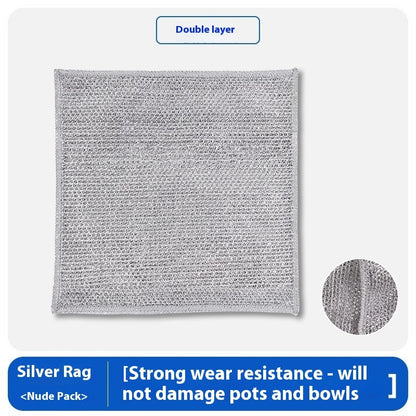 Double-sided Kitchen Oilproof Double-layer Cleaning Scouring Pad