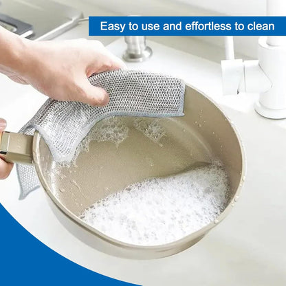 Stainless Steel Dishwashing Cloths - Non-Scratch Wire Scourers (12-Pack)