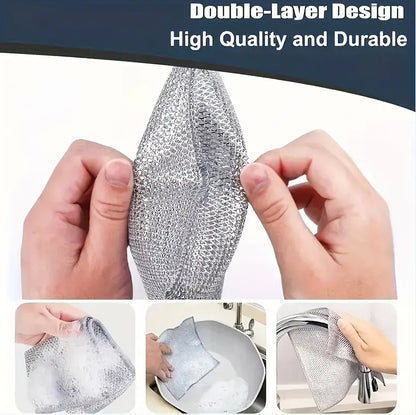 Double-sided Kitchen Oilproof Double-layer Cleaning Scouring Pad