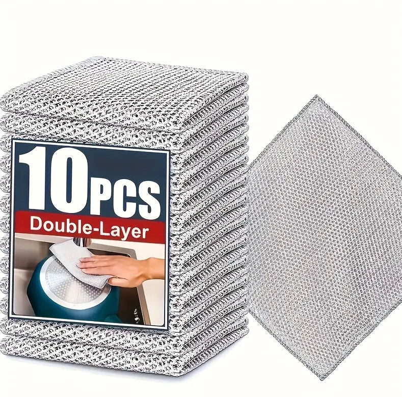 Double-sided Kitchen Oilproof Double-layer Cleaning Scouring Pad